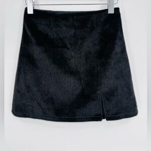 ASOS design faux fur black mini skirt